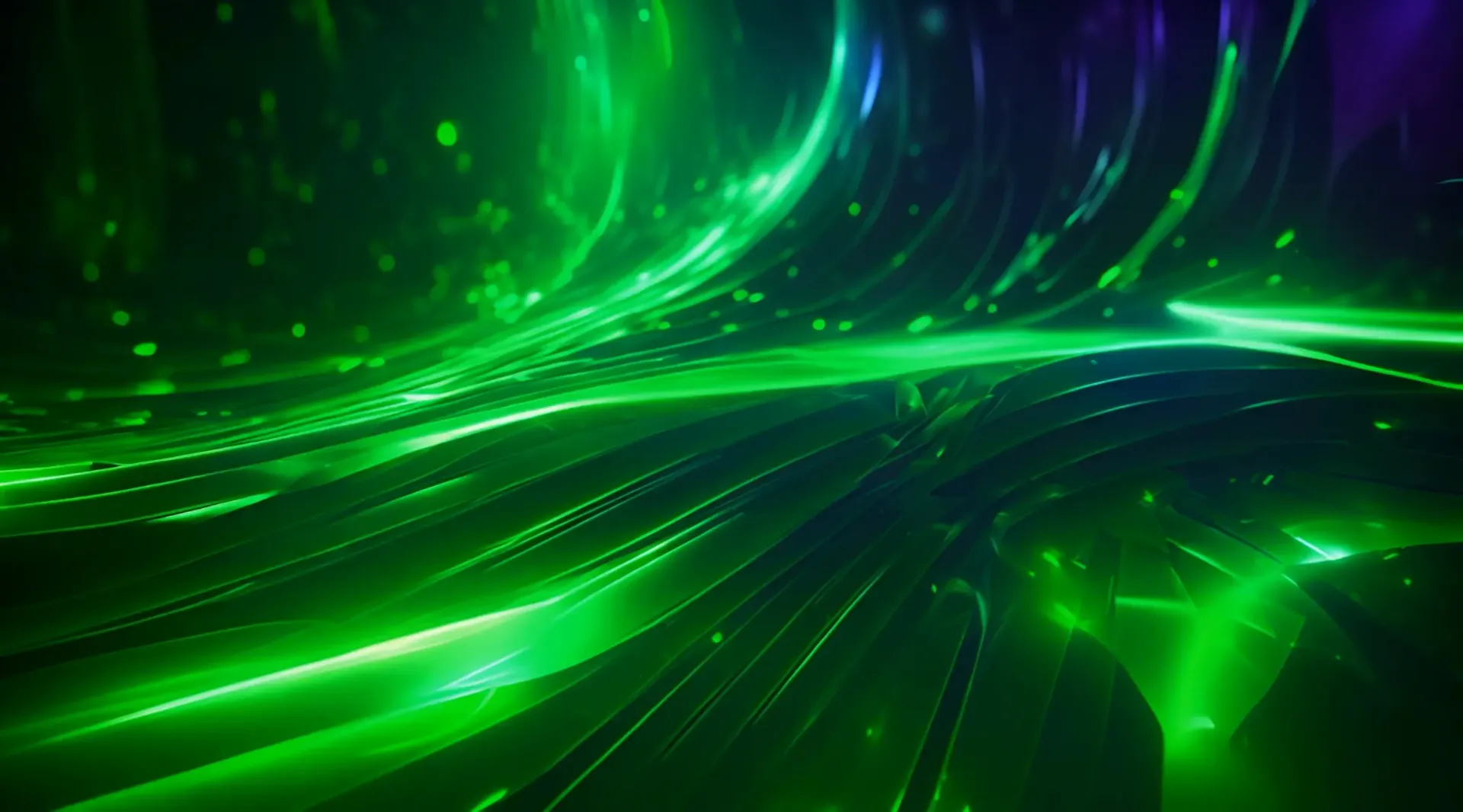 Mystical Green Light Swirls Ethereal Backdrop Footage